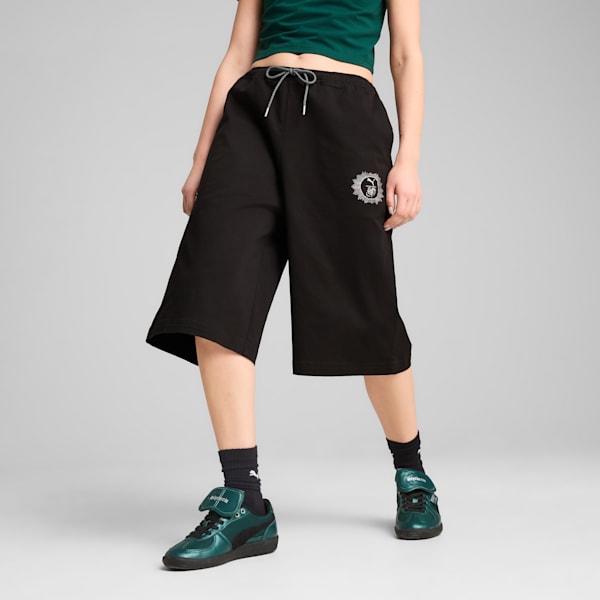 PUMA x HARRY POTTER Women's Relaxed Fit 14" Jorts, PUMA Black, extralarge-IND